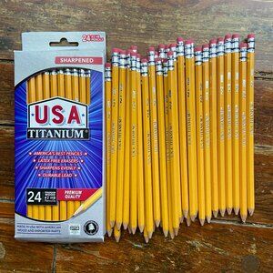 58 Pencils USA Titanium Wood USA #2 Sharpened Made in the USA